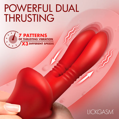 Double Licker Thrusting Silicone Vibrator