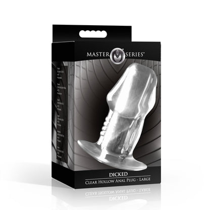 Dicked Clear Hollow Anal Plug - Large
