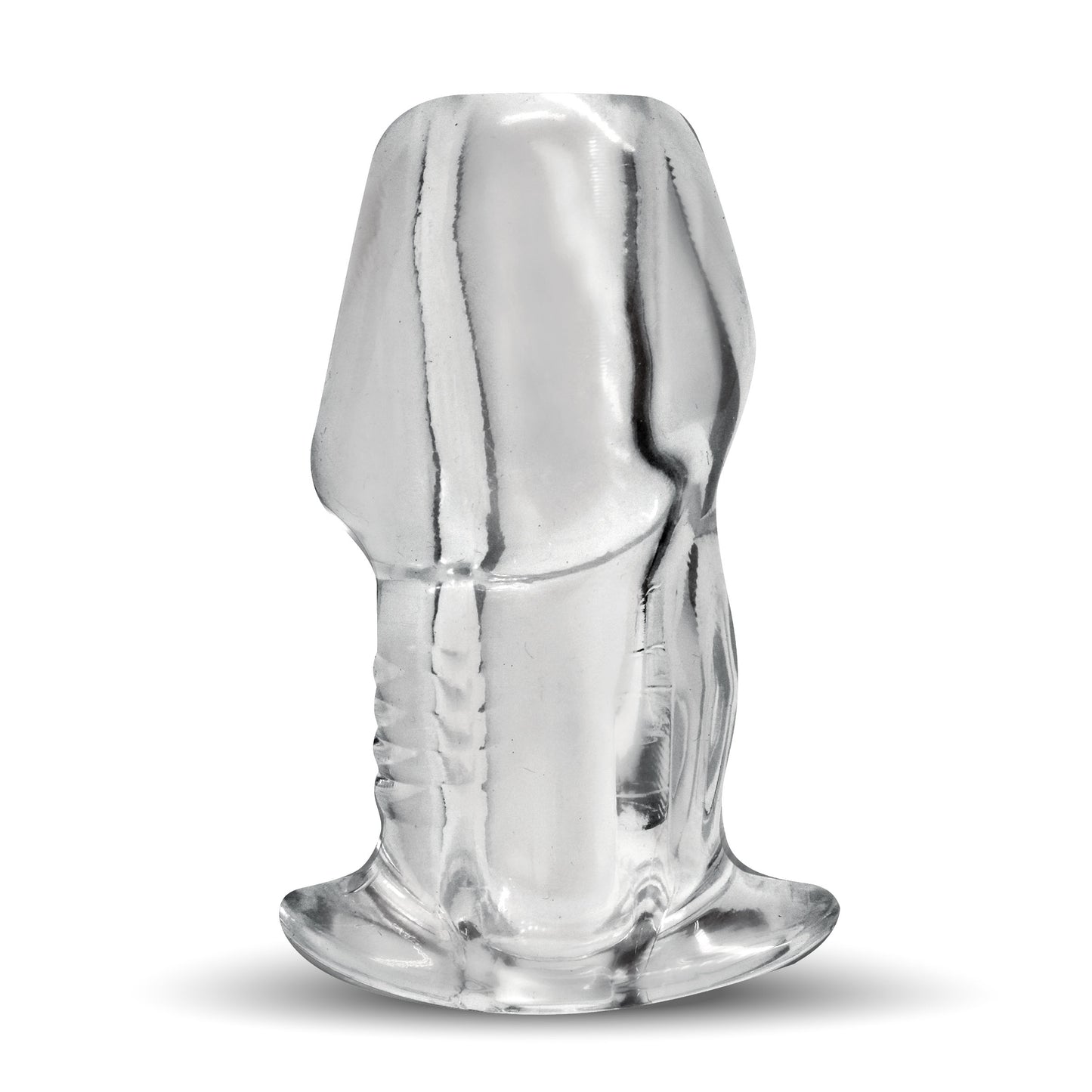 Dicked Clear Hollow Anal Plug - Medium