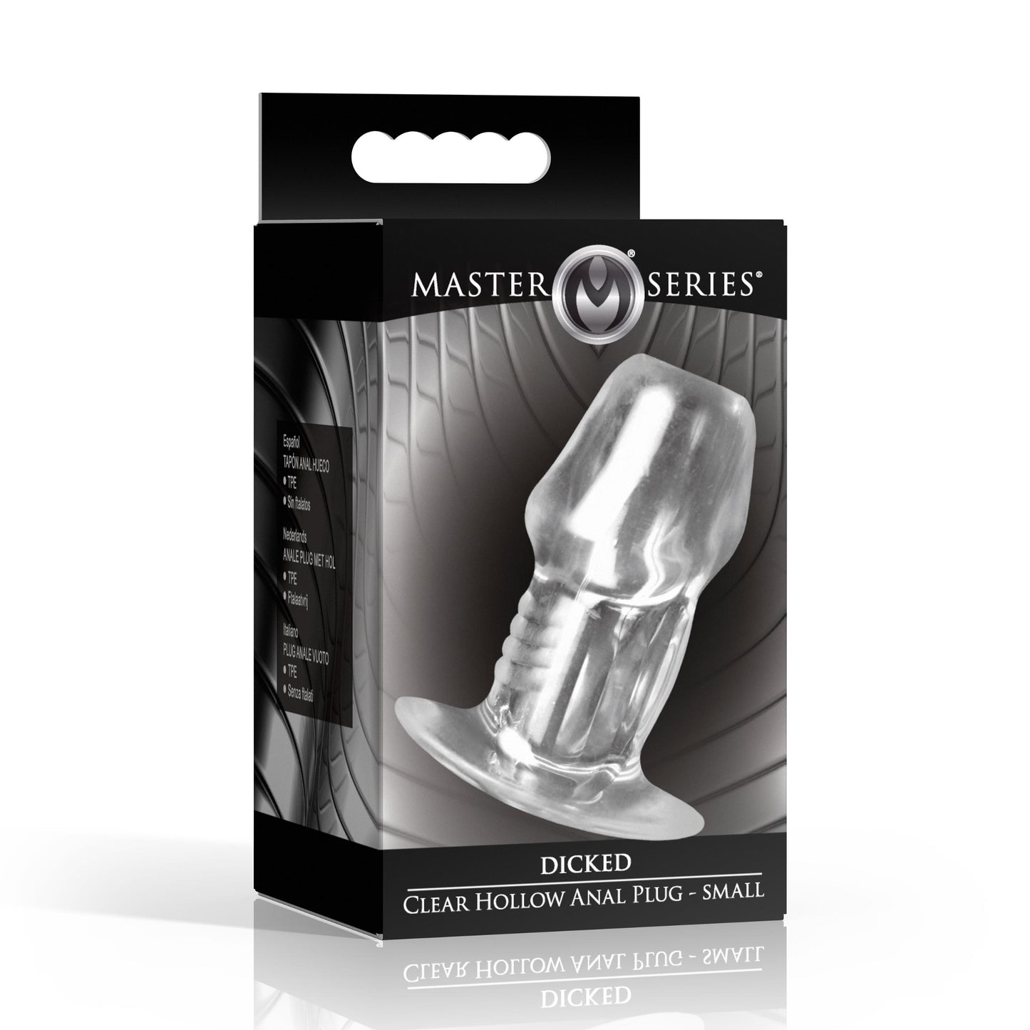 Dicked Clear Hollow Anal Plug - Small