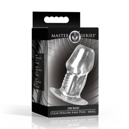 Dicked Clear Hollow Anal Plug - Small