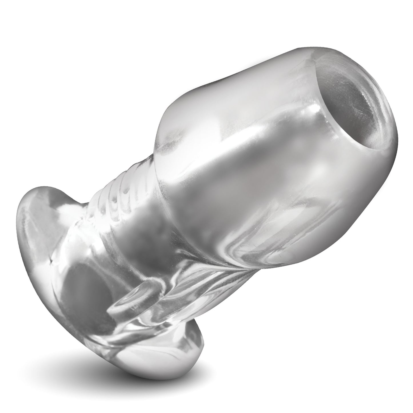 Dicked Clear Hollow Anal Plug - X-large