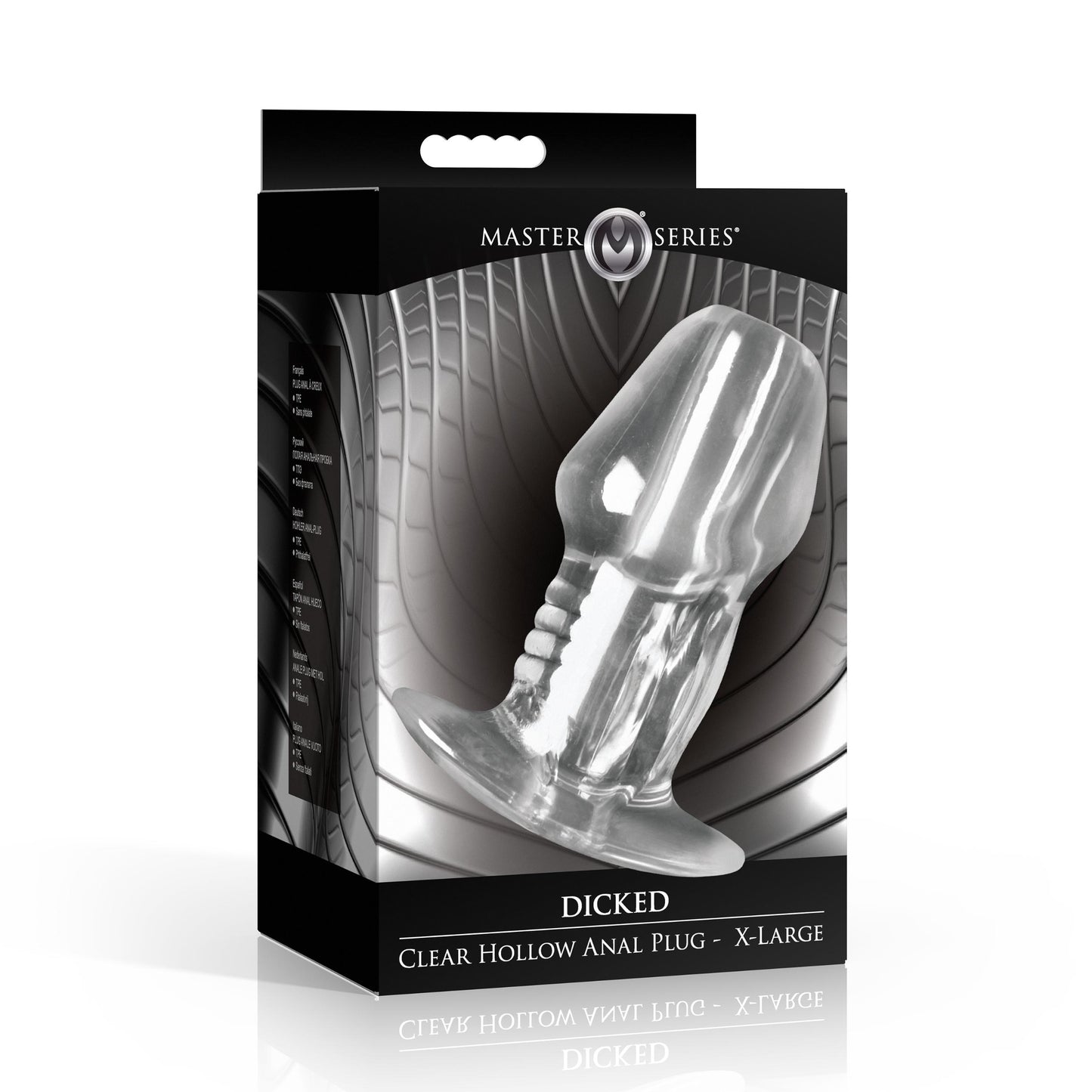 Dicked Clear Hollow Anal Plug - X-large