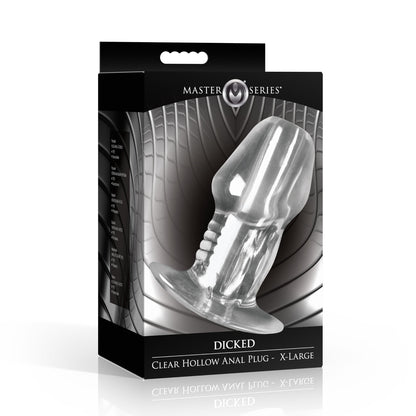 Dicked Clear Hollow Anal Plug - X-large