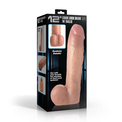 12" Cock Lock Dildo With Balls
