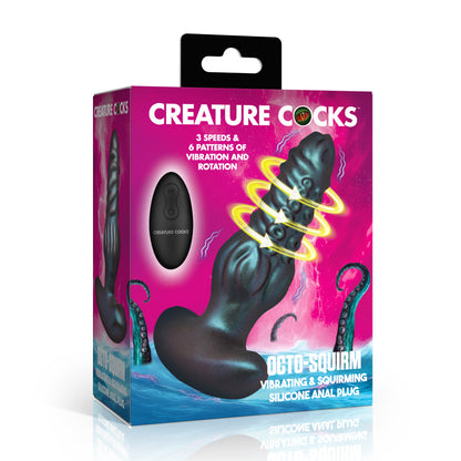 Octo-squirm Vibrating & Squirming Silicone Anal Plug