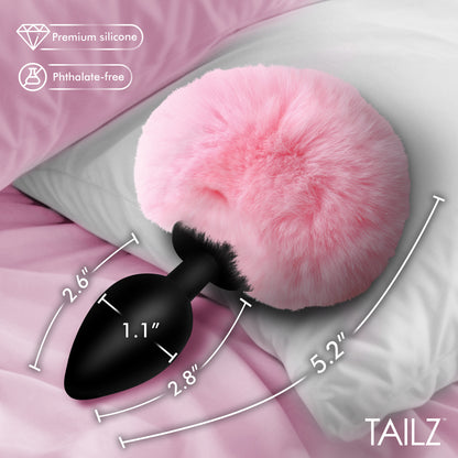 Fluffy Bunny Tail Silicone Plug - Pink
