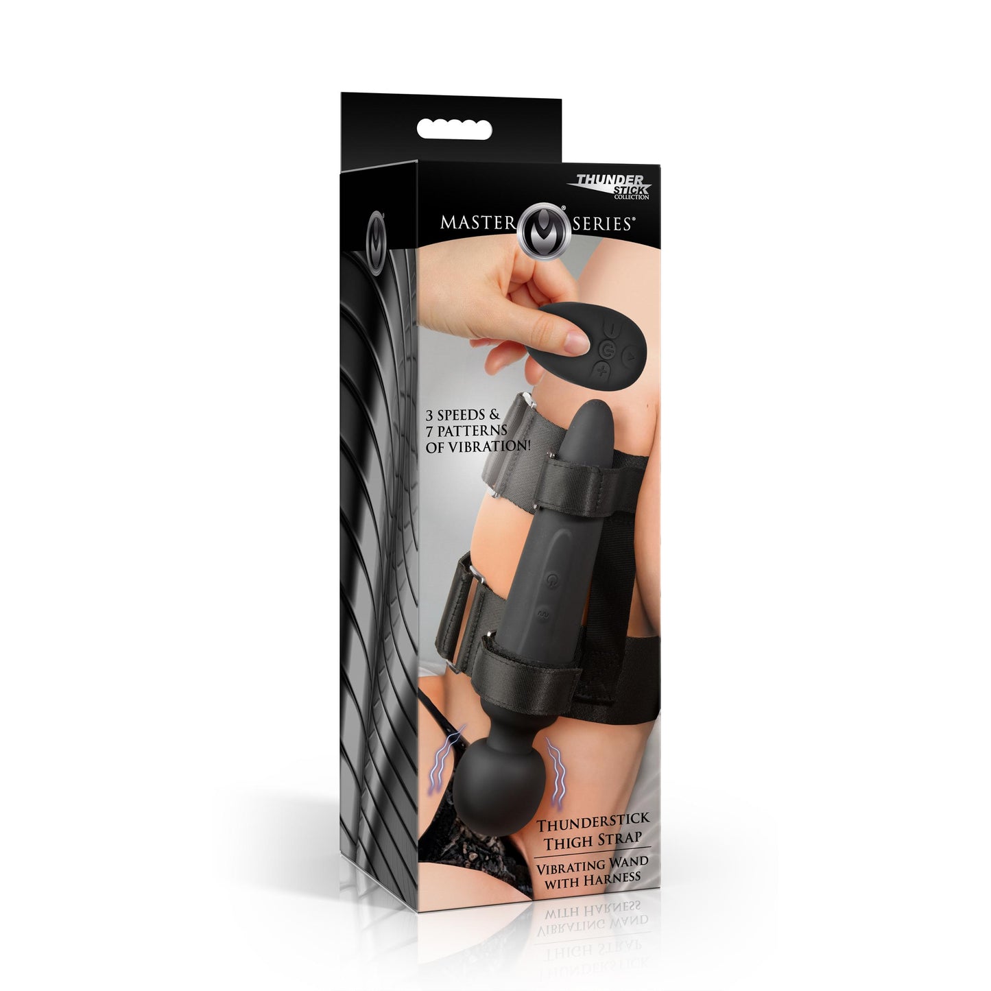 Thunderstick Thigh Strap Vibrating Wand With Harness