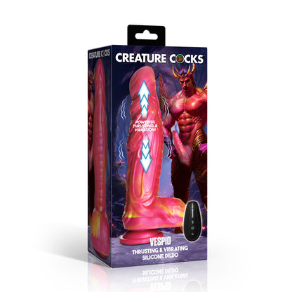 Vespid Thrusting & Vibrating Silicone Dildo