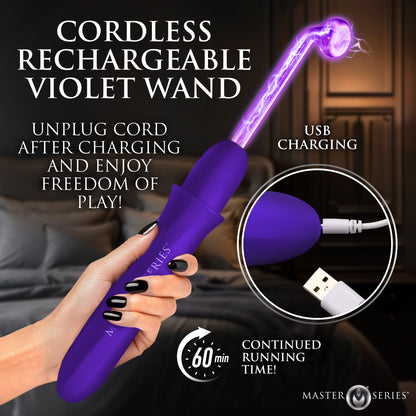 Elektrawand Rechargeable Violet Wand With Attachments - Purple