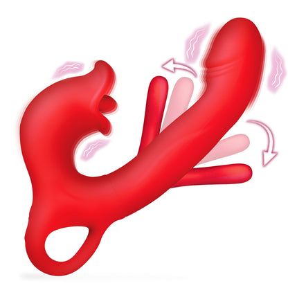 Kissing & Flicking Silicone Vibrator