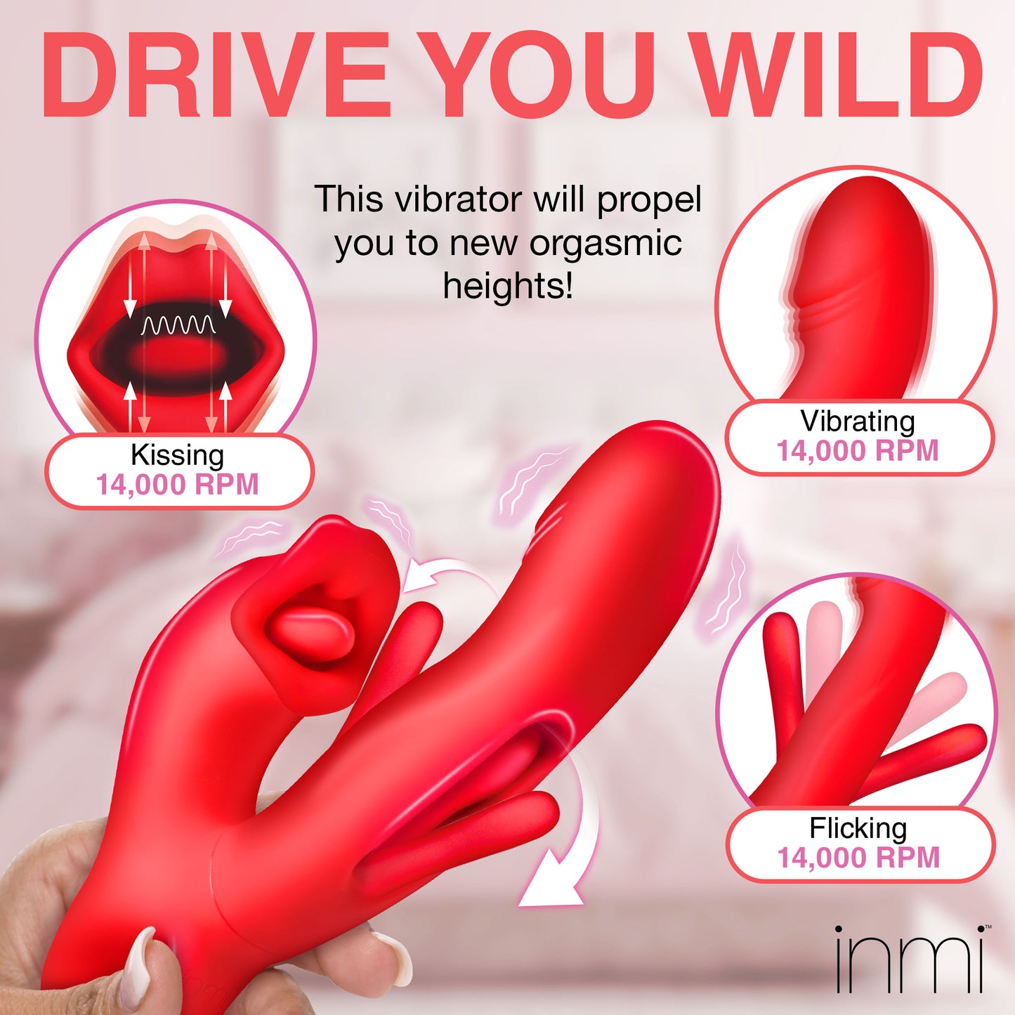 Kissing & Flicking Silicone Vibrator