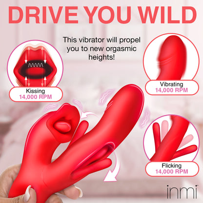 Kissing & Flicking Silicone Vibrator