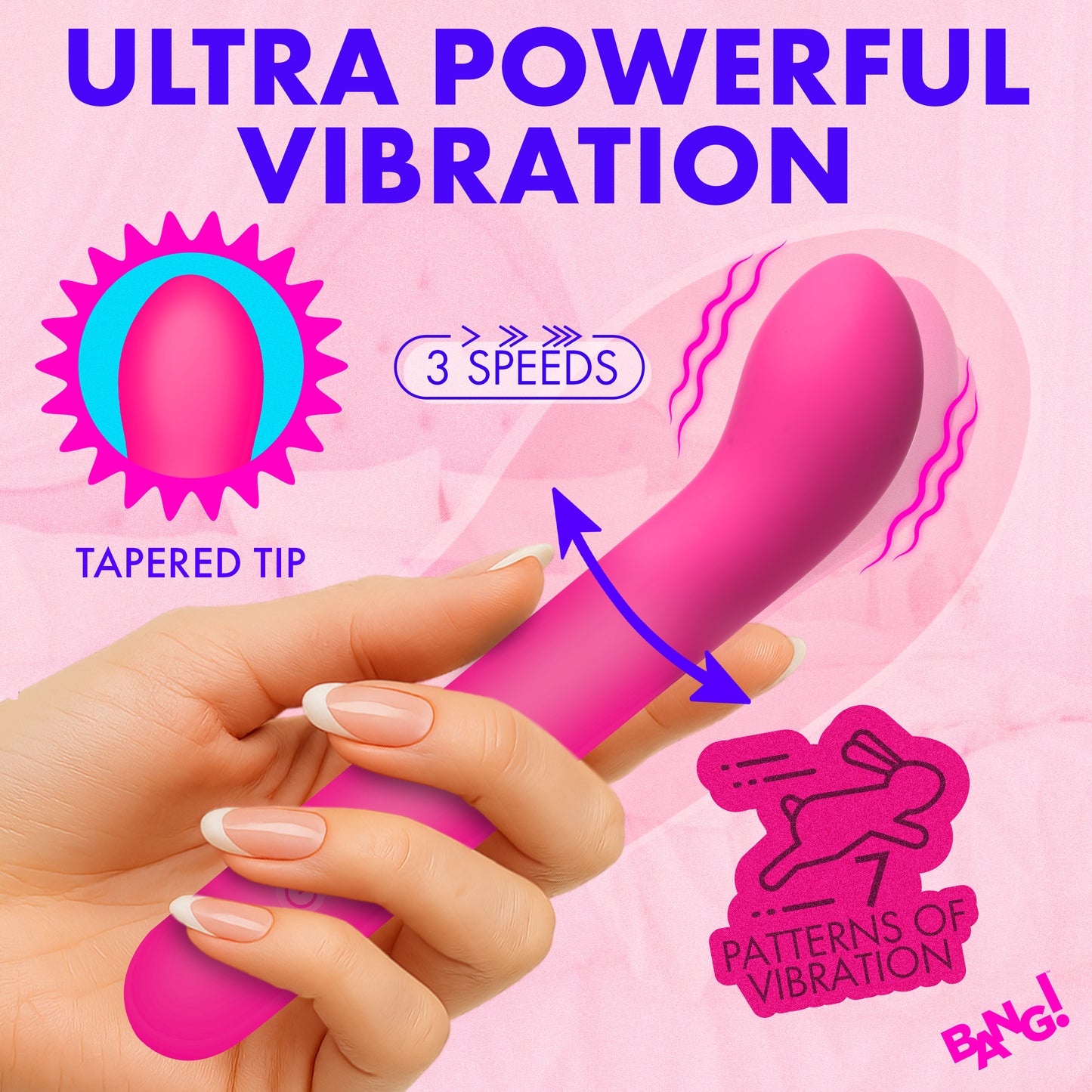 G-spot Flexible Silicone Vibrator - Pink