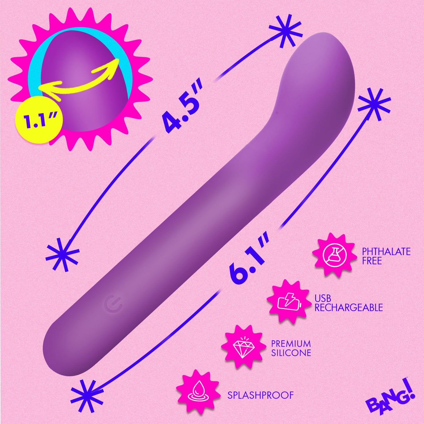 G-spot Flexible Silicone Vibrator - Purple