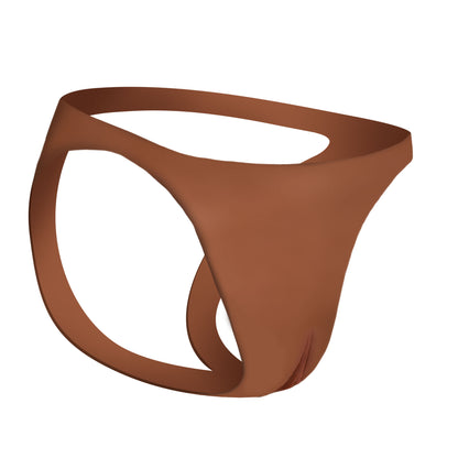 Pussy Strap Silicone Vagina Jockstrap - Dark