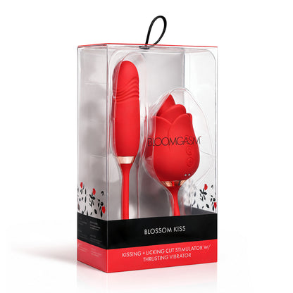 Blossom Kiss Kissing & Licking Clit Stimulator W/ Thrusting Vibrator