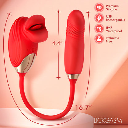 Bliss Kiss Kissing Clitoral Stimulator W/ Thrusting Vibrator