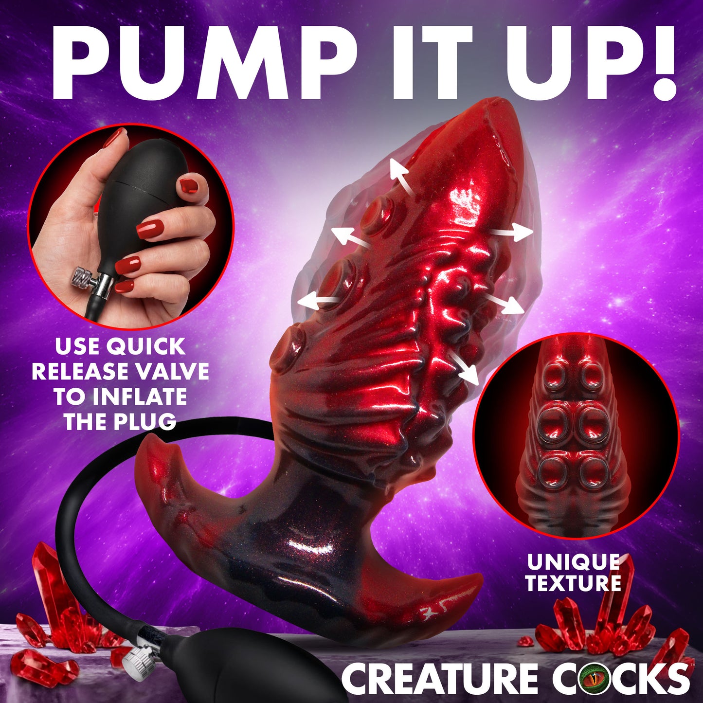 Asstopus Inflatable Silicone Anal Plug - Large