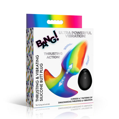 Thrusting And Vibrating Silicone Butt Plug