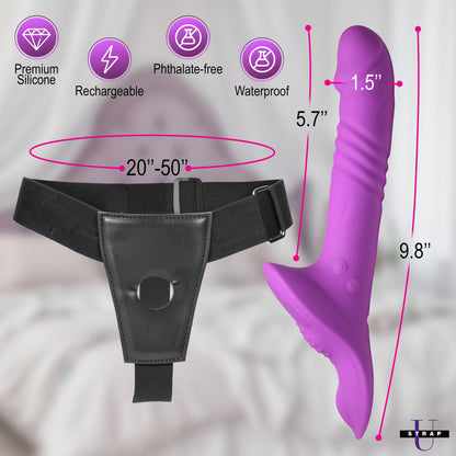 Thrusting & Vibrating Strap-on W/ Harness