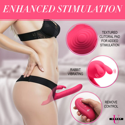 Thrusting & Vibrating Rabbit Strap-on W/ Harness