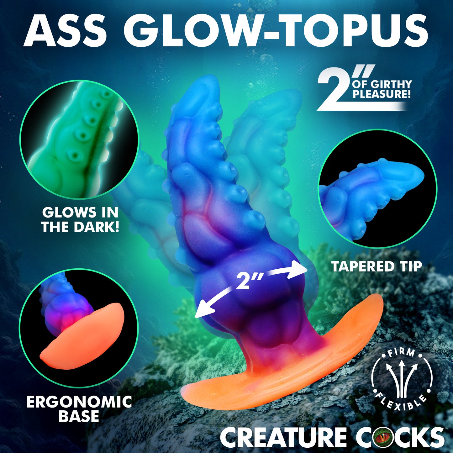 Glowtopus Glow-in-the-dark Silicone Anal Plug