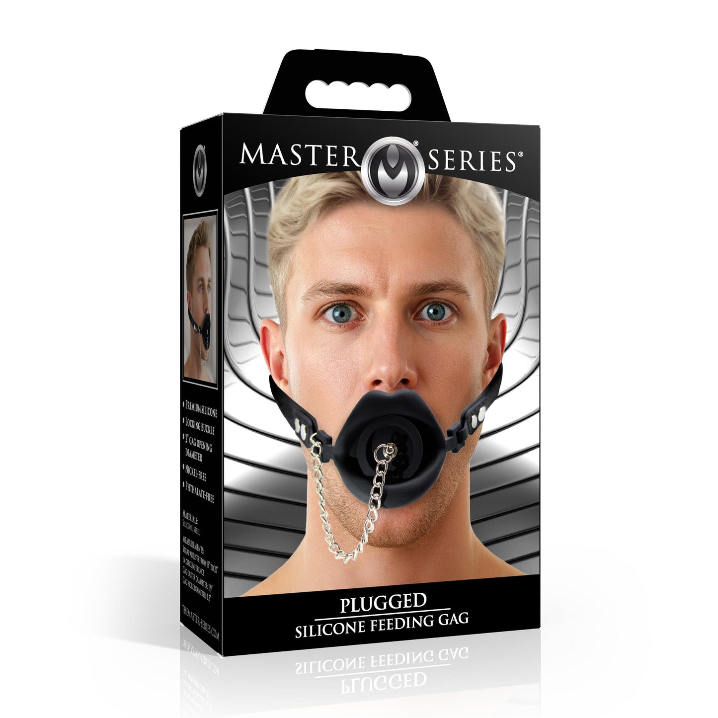 Plugged Silicone Feeding Gag - Black