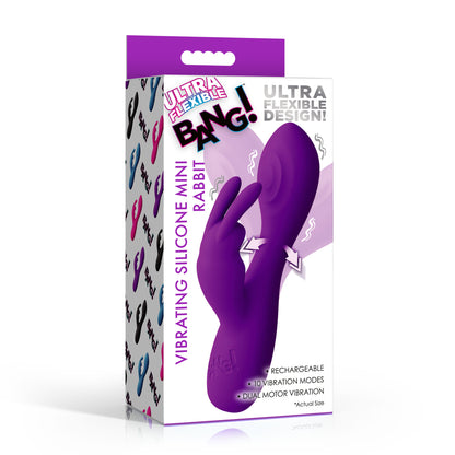 Flexible Vibrating Silicone Mini Rabbit - Purple