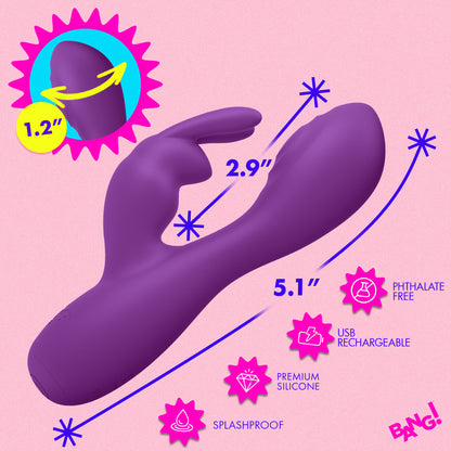 Flexible Vibrating Silicone Mini Rabbit - Purple