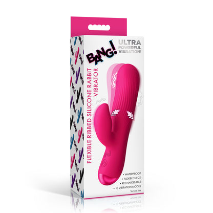 Flexible Ribbed Silicone Rabbit Vibrator