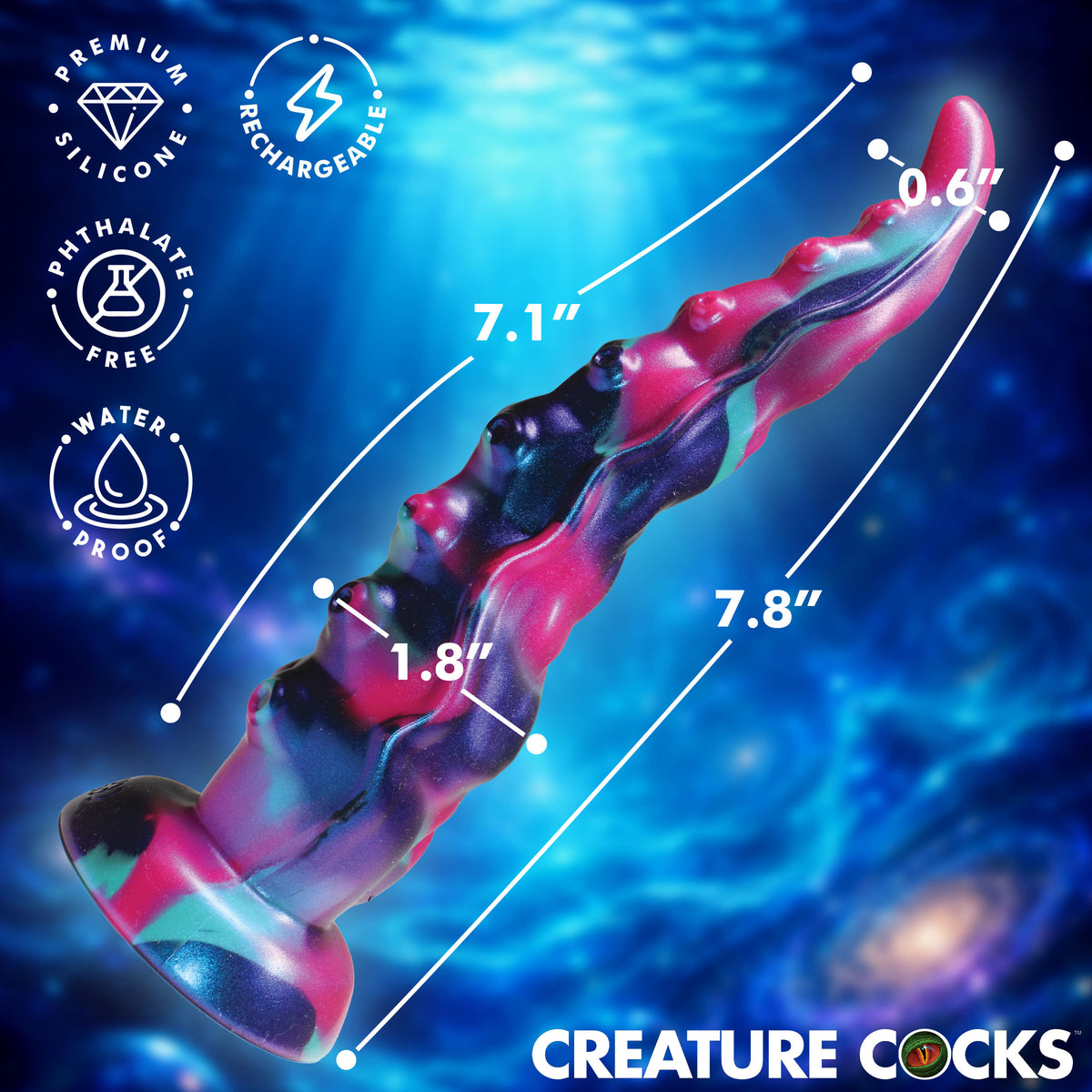 Tenta-squirm Squirming & Vibrating Tentacle Silicone Dildo
