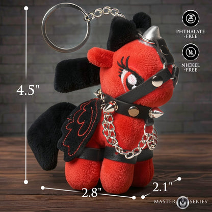 Scarlett Chainheart Bondage Pony Keychain - Red