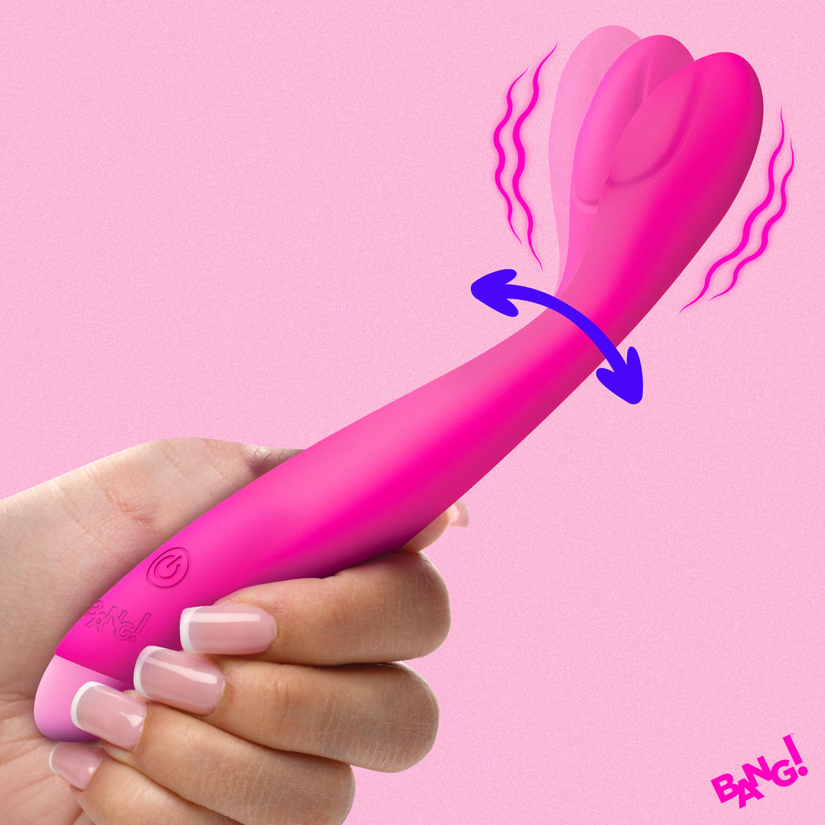 Flexible Silicone G-spot Vibrator - Pink