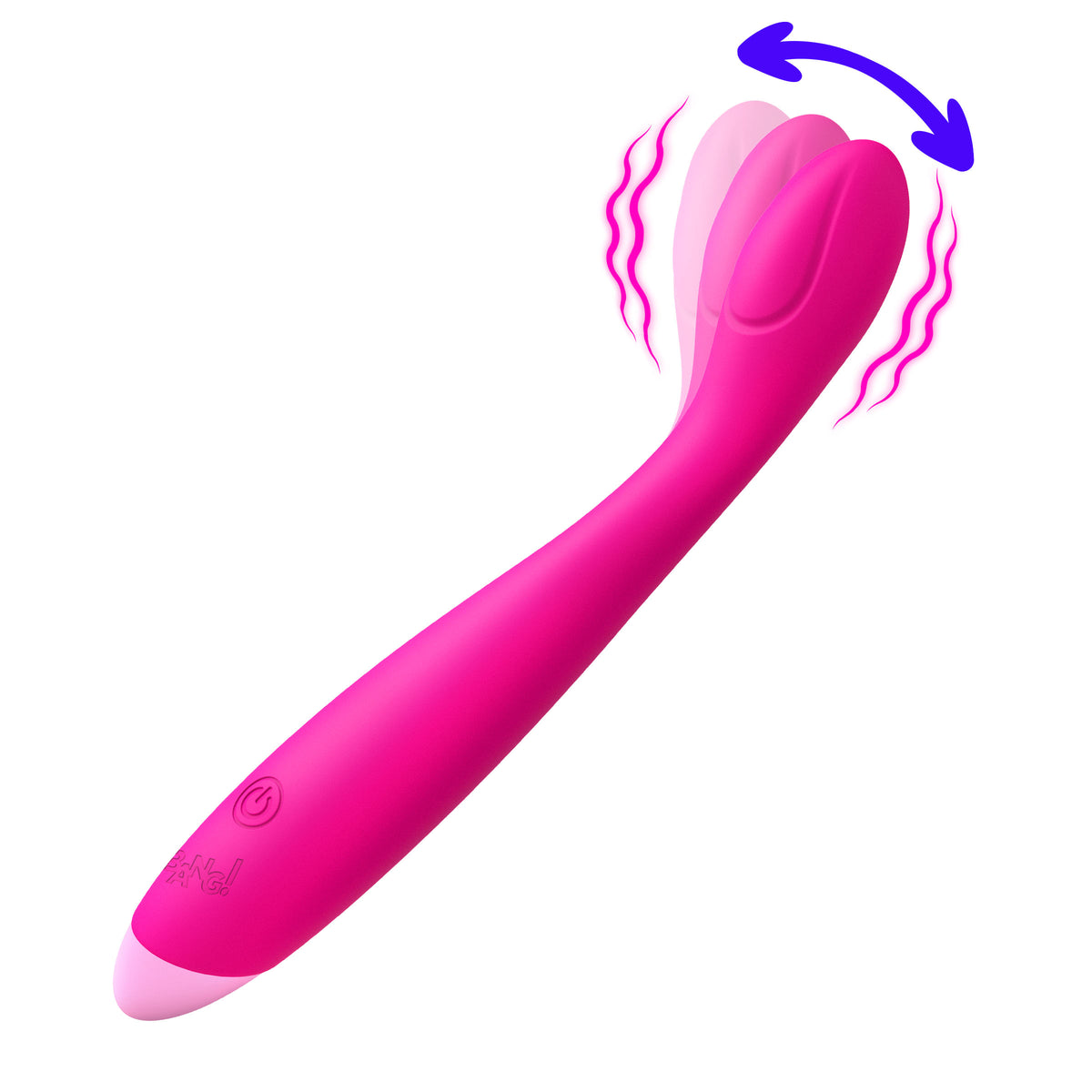 Flexible Silicone G-spot Vibrator - Pink