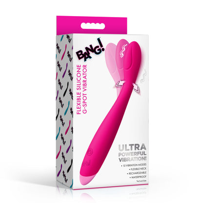 Flexible Silicone G-spot Vibrator - Pink