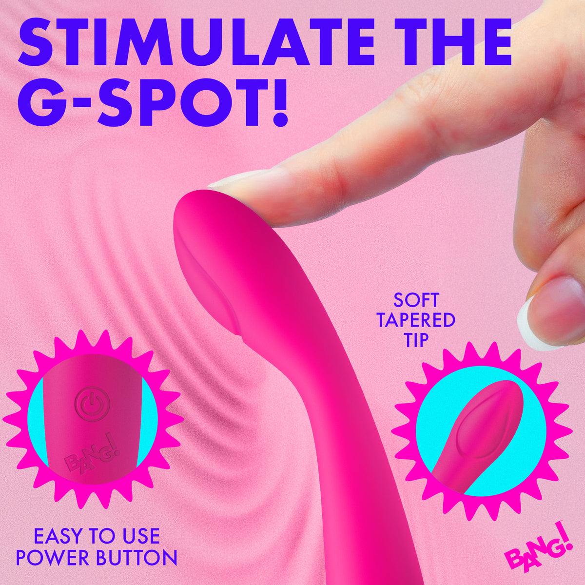 Flexible Silicone G-spot Vibrator - Pink