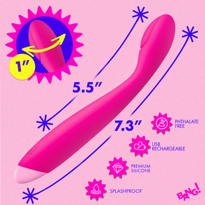 Flexible Silicone G-spot Vibrator - Pink