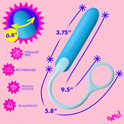 Silicone Bullet With Cord - Blue