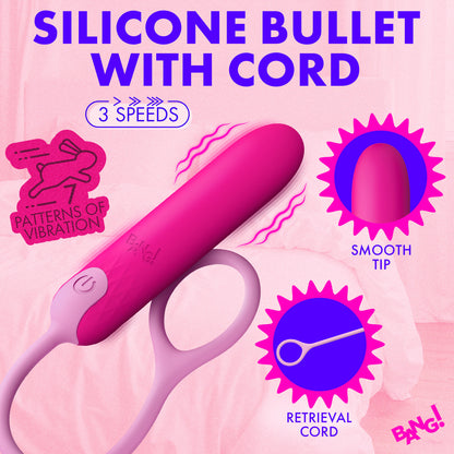 Silicone Bullet With Cord - Pink