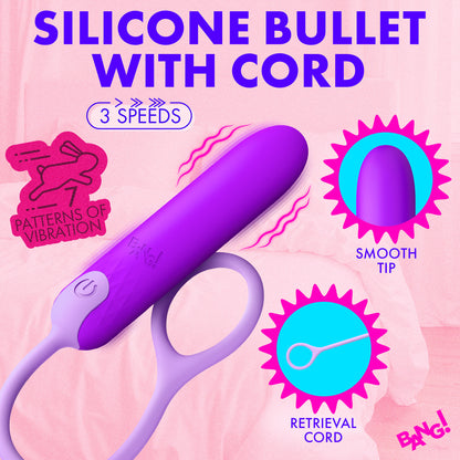 Silicone Bullet With Cord - Purple