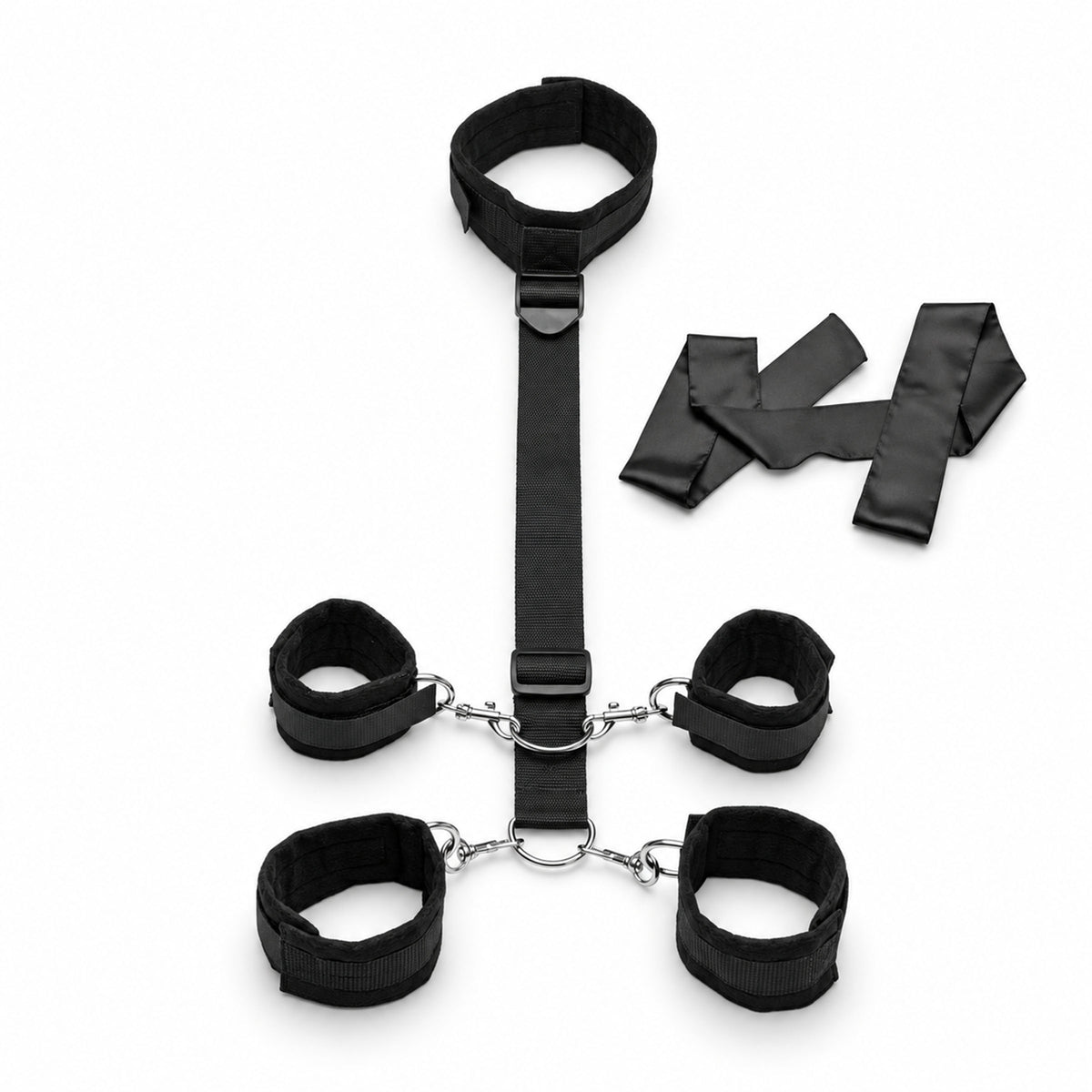 Submission Restraint Neck-wrist-ankle Restraints W/ Blindfold