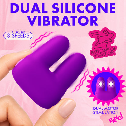 Dual Silicone Vibrator - Purple