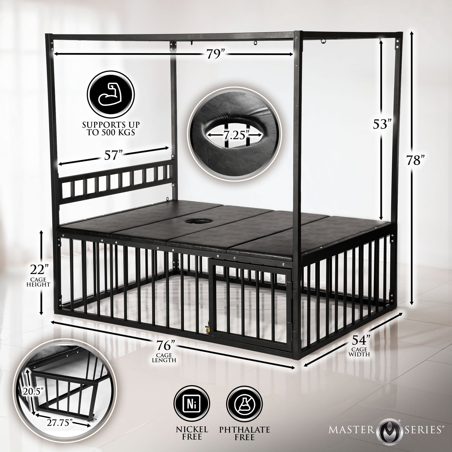 Bondage Bed With Cage