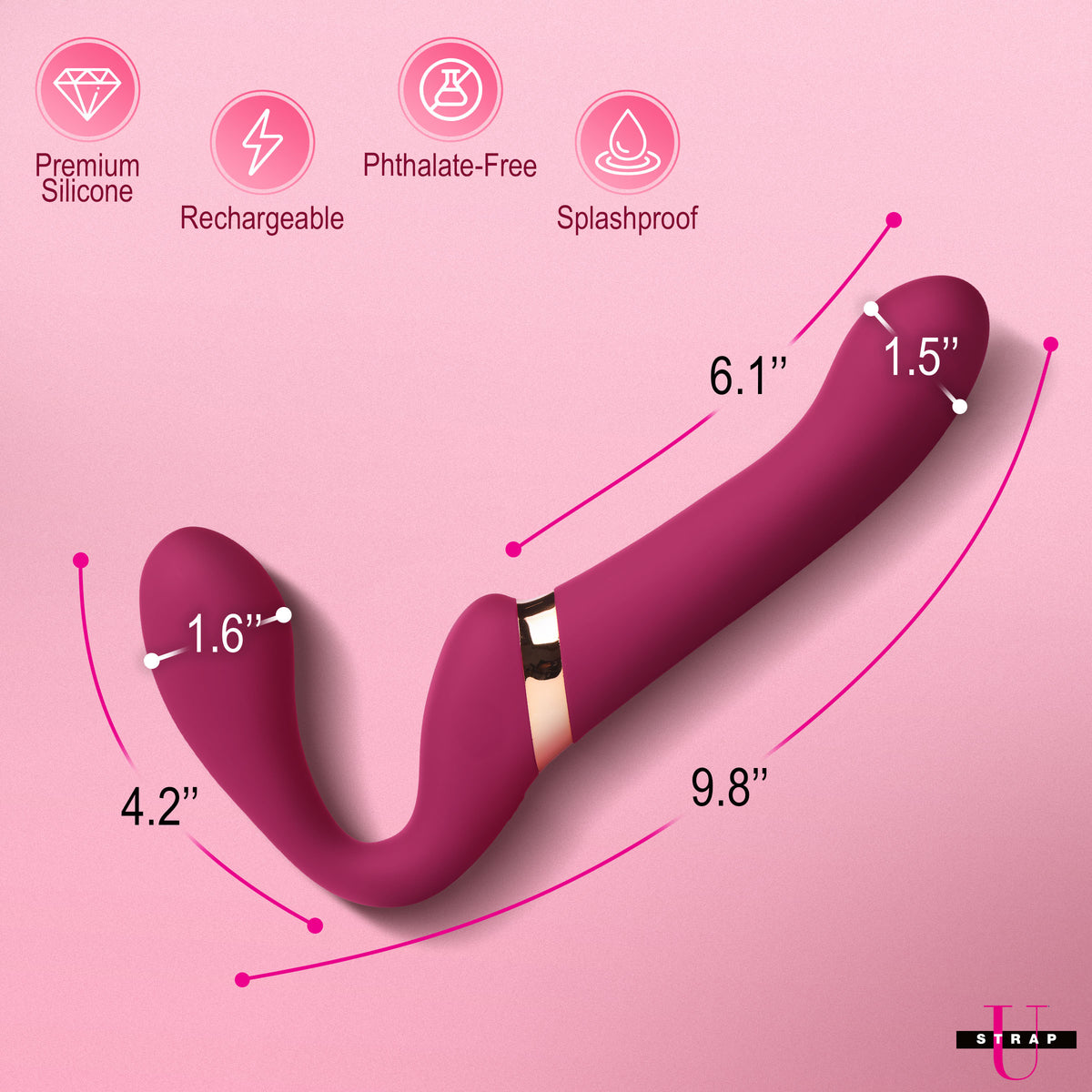 10x Pleasure Poser Posable Vibrating Strapless Strap-on