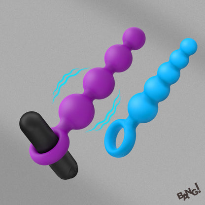 Vibrating Silicone Anal Beads Set W/ Remote