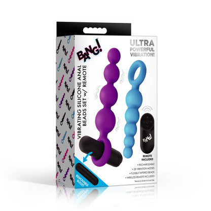 Vibrating Silicone Anal Beads Set W/ Remote