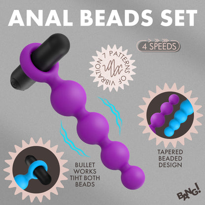 Vibrating Silicone Anal Beads Set W/ Remote