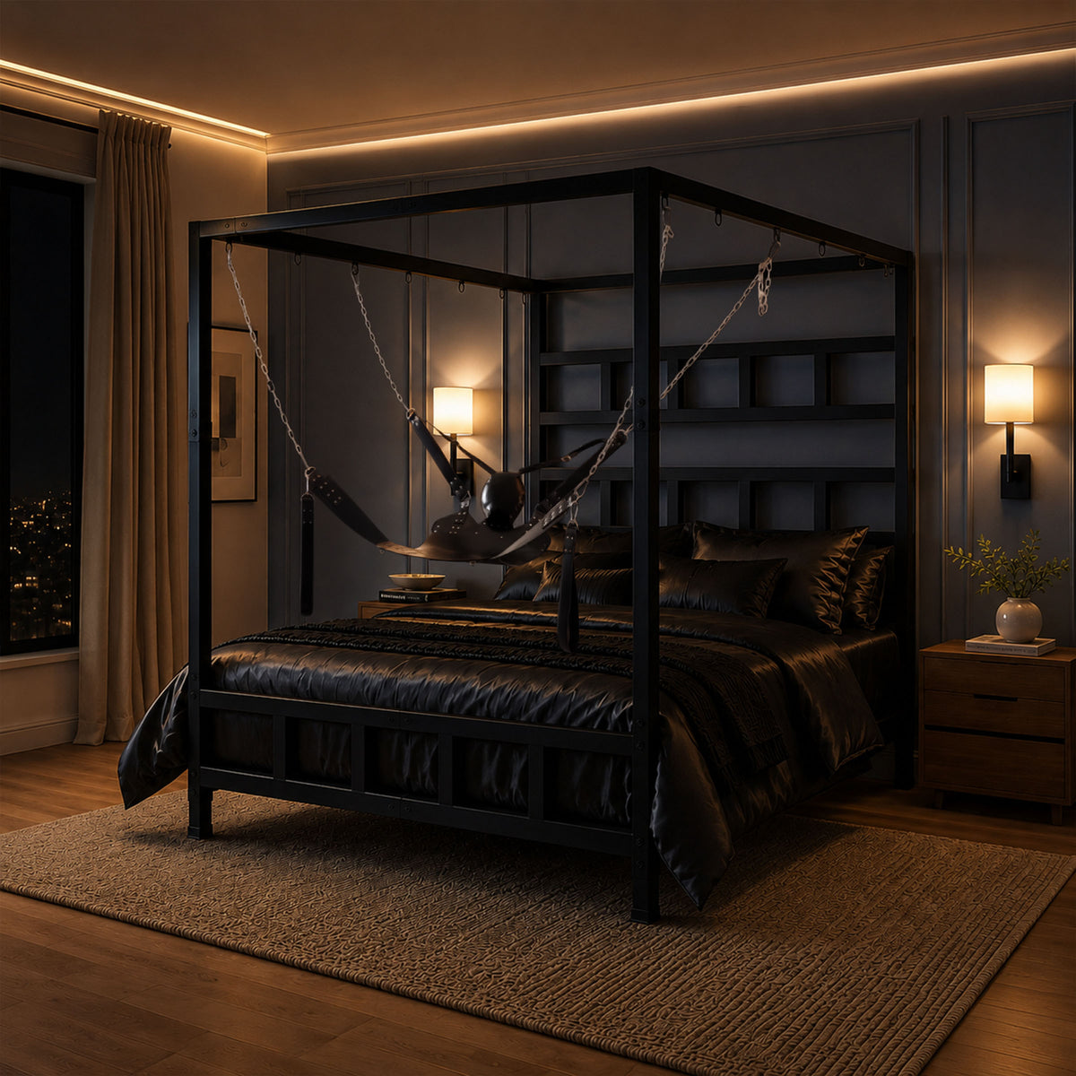 King Size Dungeon Bed With Suspension Canopy