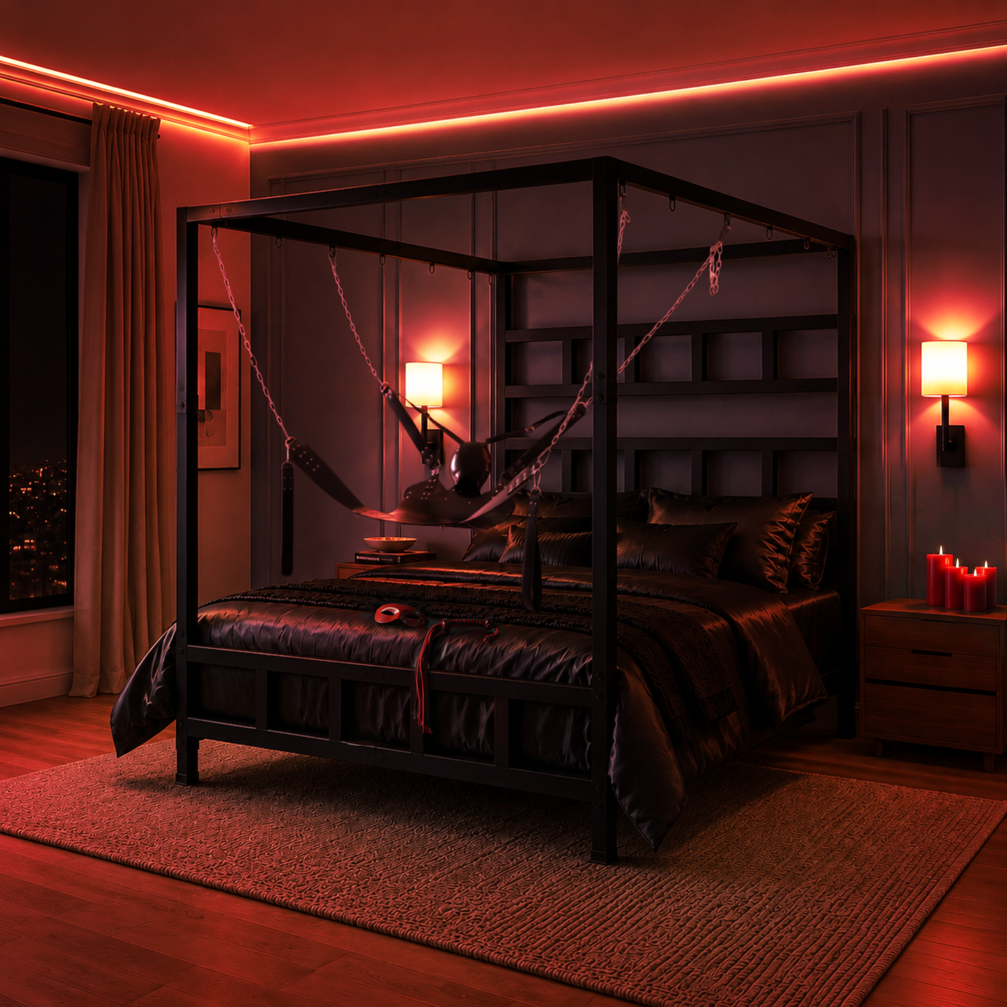 King Size Dungeon Bed With Suspension Canopy